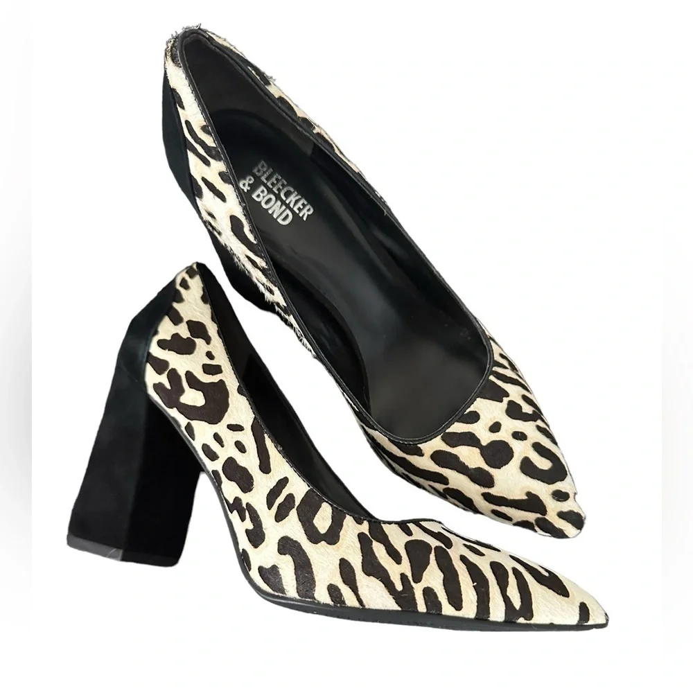 Bleecker & Bond Megan animal print pointed pumps size 7